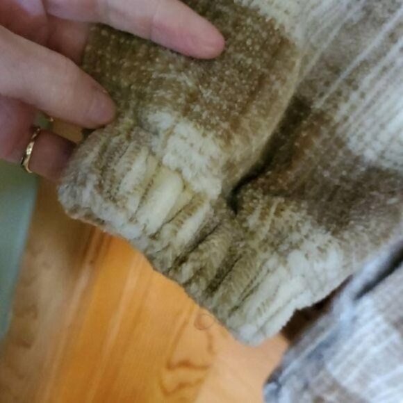 Jaclyn Smith Cinched Soft Brown Plaid Fully Zippered Fleece Sz. S?(2X) Jacket - Picture 4 of 11